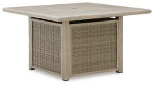 Cliff Trails - Square Fire Pit Table - Beige