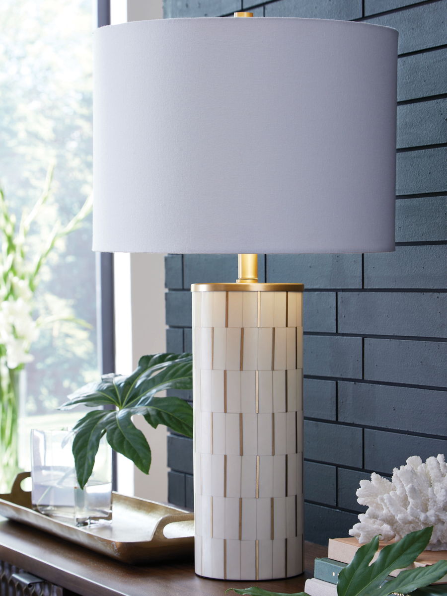 Faridworth - Poly Table Lamp - White / Gold Finish - Image 2