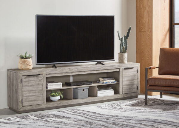 Naydell - Gray - XL TV Stand w/Fireplace Option - Image 3