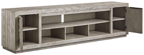 Naydell - Gray - XL TV Stand w/Fireplace Option - Image 2