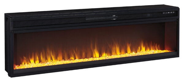 Krystanza - Weathered Gray - TV Stand with Wide Fireplace Insert - Image 3