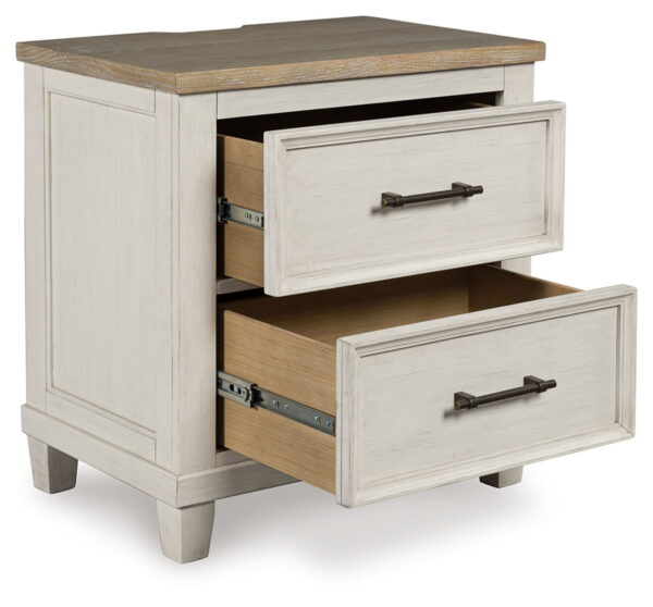 Shaybrock - Antique White / Brown - Two Drawer Night Stand - Image 3