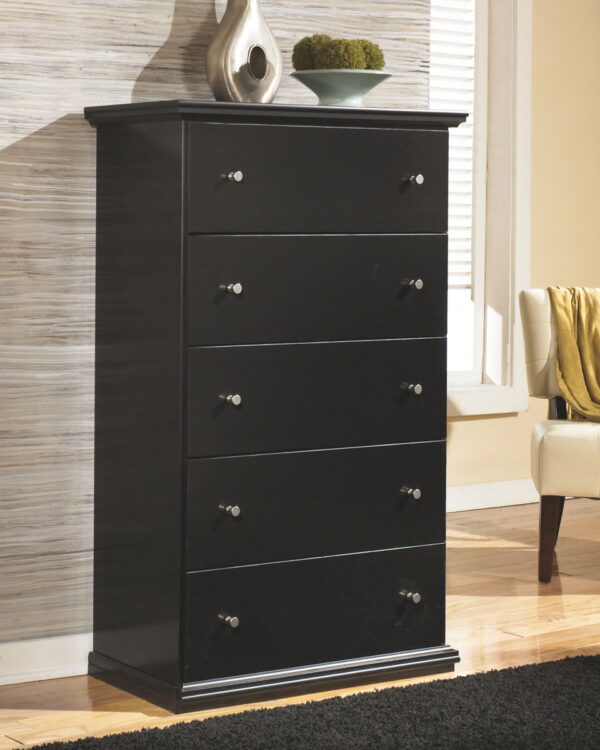 Maribel - Black - Five Drawer Chest - Image 3