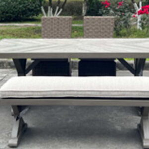 Laguna Heights - Beige - Rectangular Dining Table With Umbrella Option