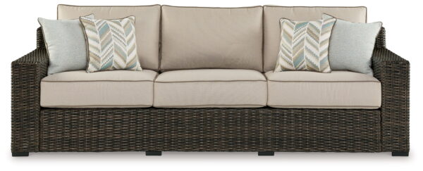 Coastline Bay - Brown - Sofa With Cushion - Image 4