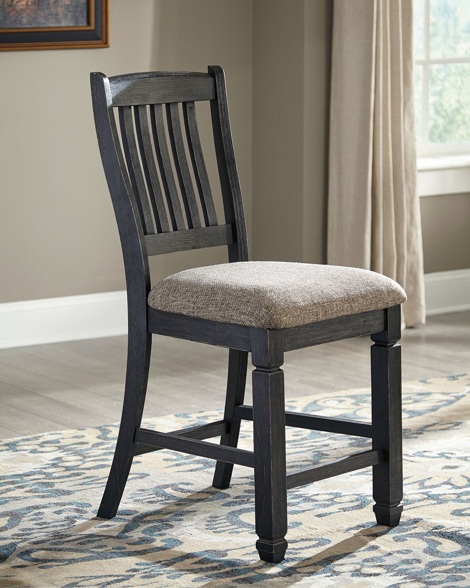 Tyler Creek - Upholstered Barstool (Set of 2) - Black / Grayish Brown - Image 4