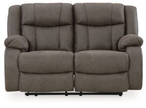 First Base - Reclining Loveseat - Gunmetal