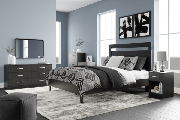 Finch - Black - Six Drawer Dresser - Image 3