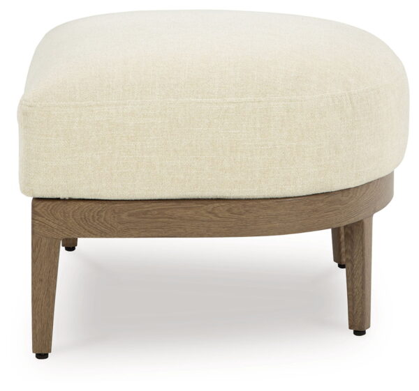 Serene Bay - Dark Brown / White - Ottoman With Cushion - Image 2