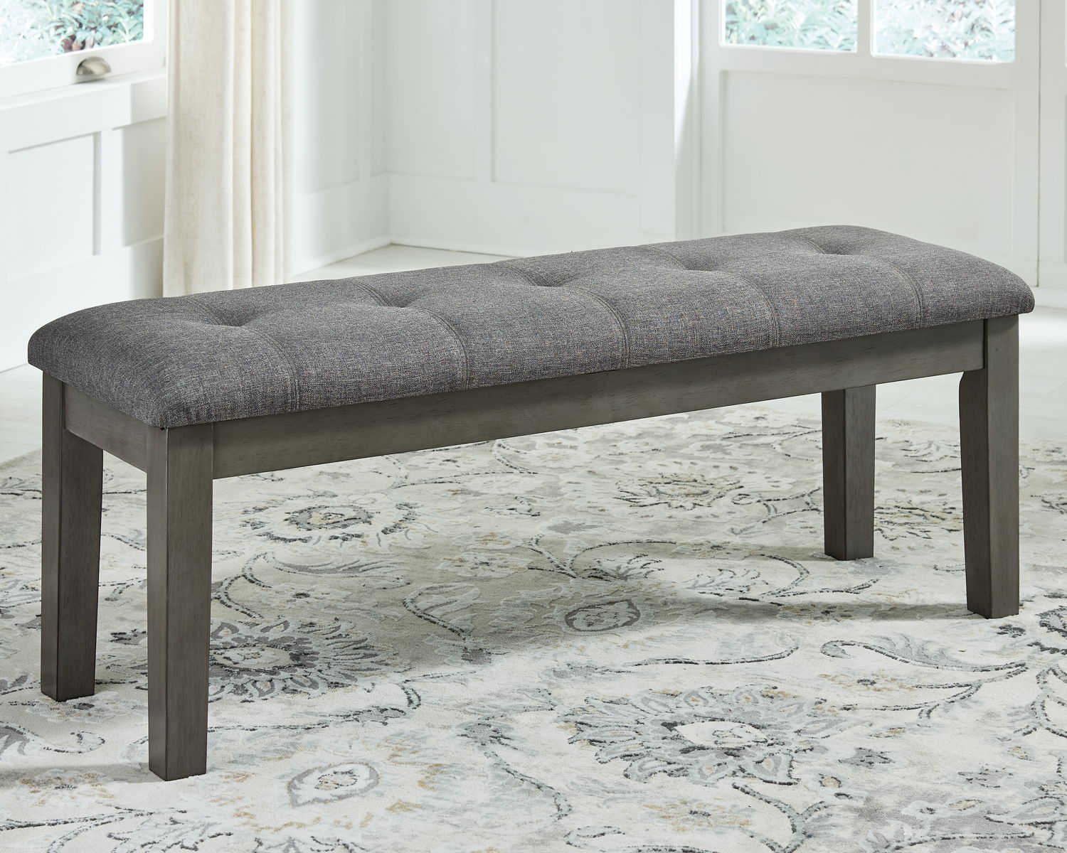 Hallanden - Large UPH Dining Room Bench - Black / Gray - Image 2