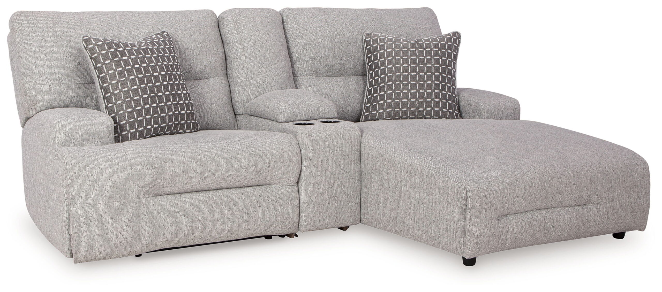 Acklen Place - 4 Pc. - 3-Piece Power Reclining Sectional Sofa With Raf Chaise, Wide Seat Power Recliner - Pewter - Image 2