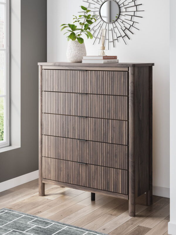 Pamytta - Brown - Five Drawer Wide Chest - Image 4