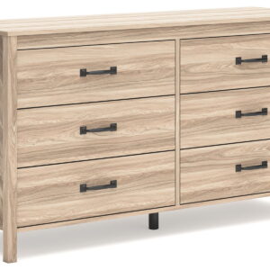 Battelle - Tan - Six Drawer Dresser