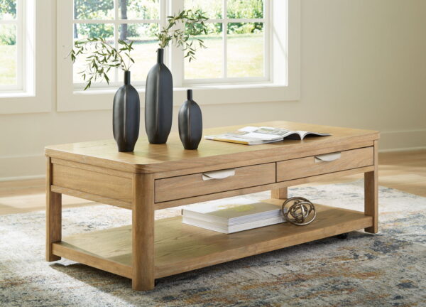 Rencott - Light Brown - Rectangular Cocktail Table - Image 2