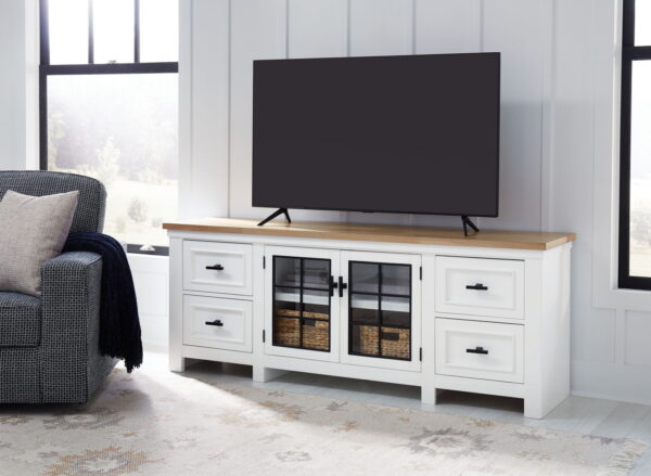 Ashbryn - White / Natural - Extra Large TV Stand - Image 4