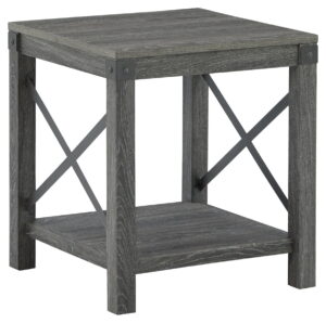 Freedan - Square End Table - Grayish Brown