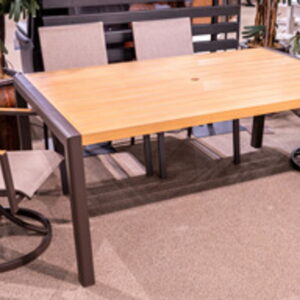 Carmel Highlands - Dark Brown - Rectangular Dining Table With Umbrella Option