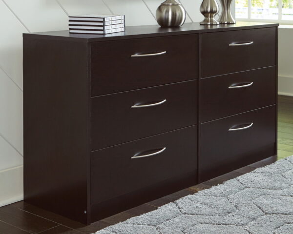 Finch - Black - Six Drawer Dresser - Image 2