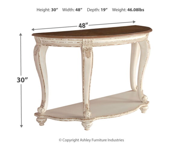 Realyn - White / Brown - Sofa Table - Image 3