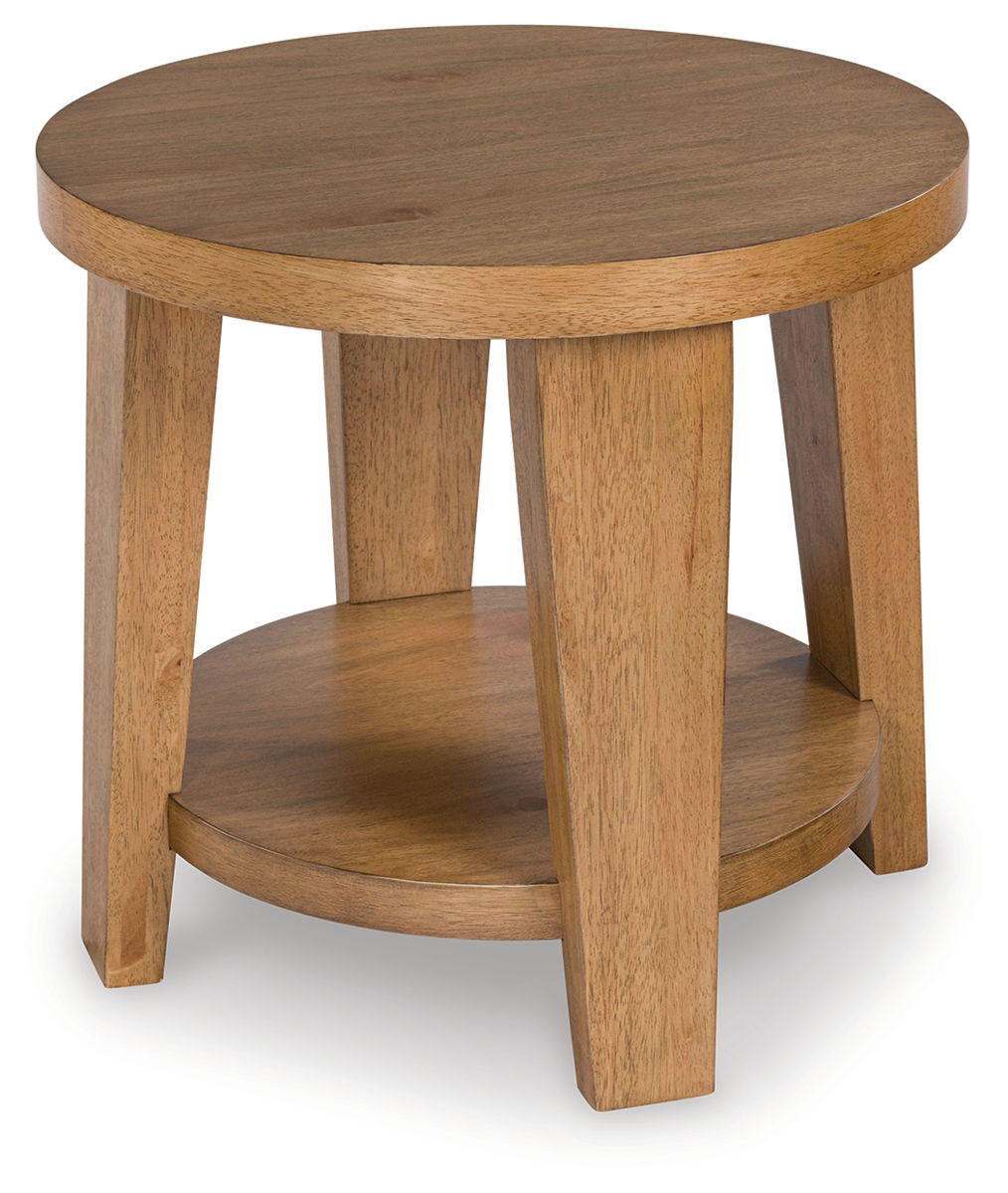 Kristiland - Round End Table - Light Brown - Image 4