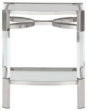 Chaseton - Accent Table - Clear / Silver Finish
