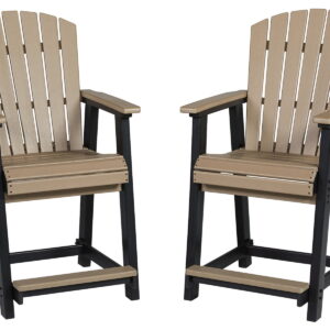 Fairen Trail - Black / Driftwood - Barstool (Set of 2)