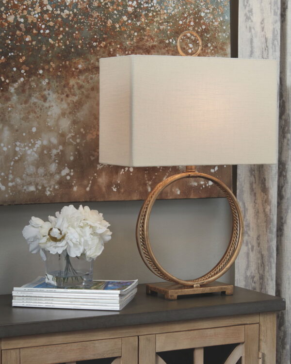 Mahala - Antique Gold Finish - Metal Table Lamp - Image 4