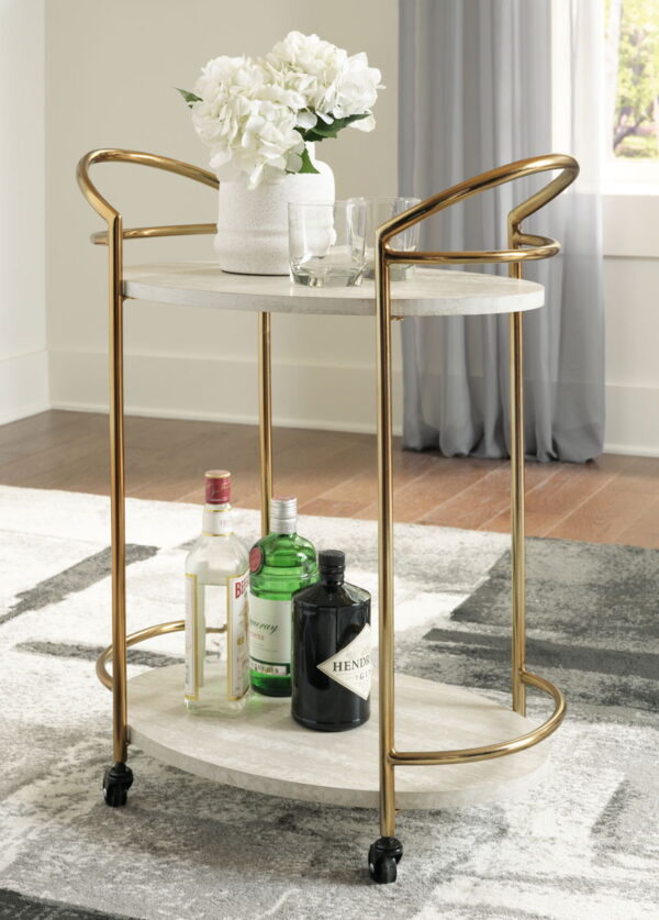 Tarica - Cream / Gold Finish - Bar Cart - Image 2