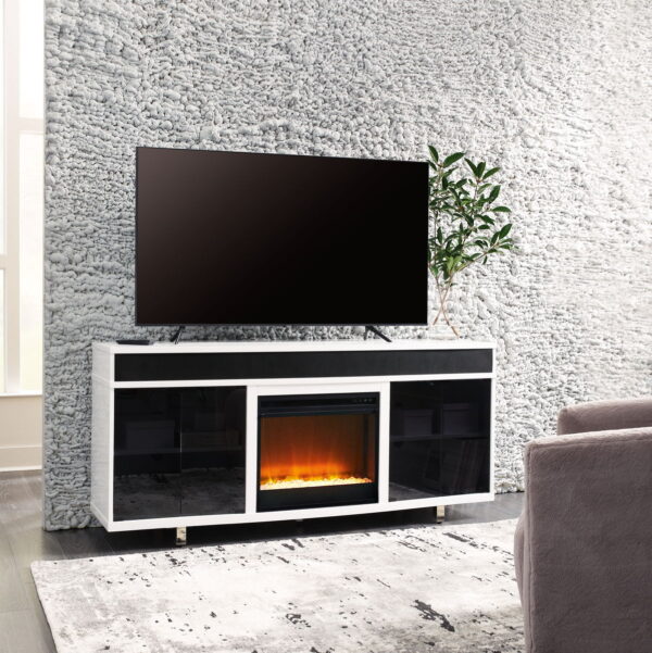 Gardoni - White / Black - 72" TV Stand With Electric Fireplace - Image 3