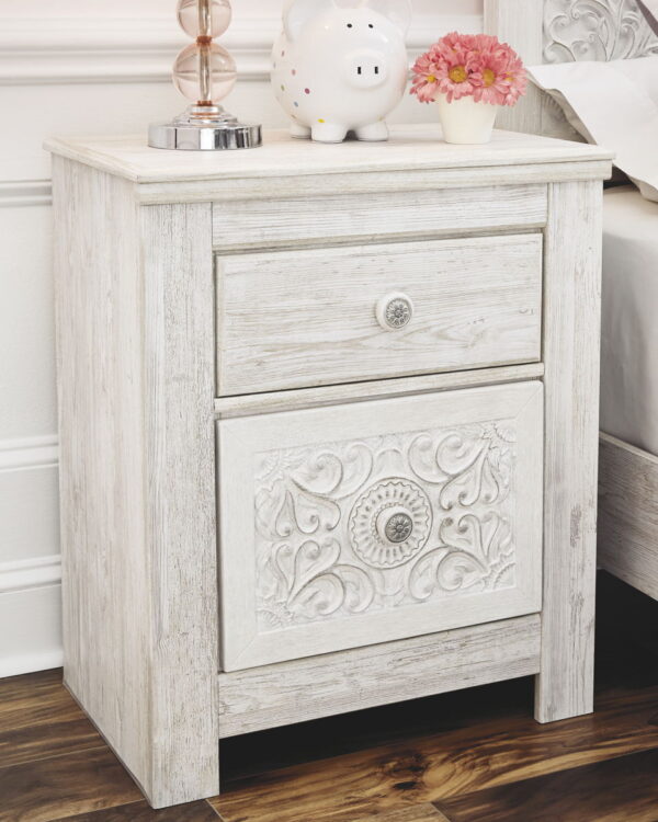 Paxberry - Whitewash - Two Drawer Night Stand - Image 3