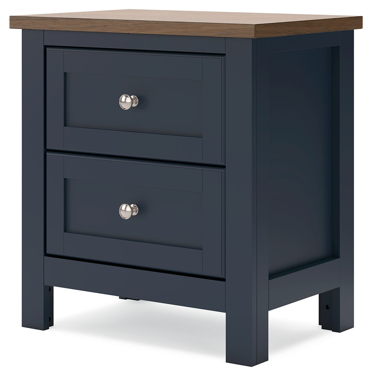 Landocken - Two Drawer Night Stand - Brown / Blue - Image 3
