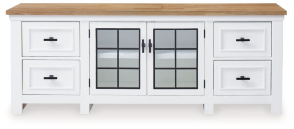 Ashbryn - White / Natural - Extra Large TV Stand - Image 3