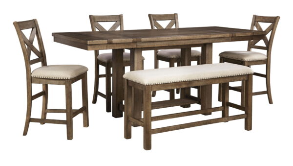 Moriville - Grayish Brown - Rectangular Dining Room Counter Extension Table - Image 2