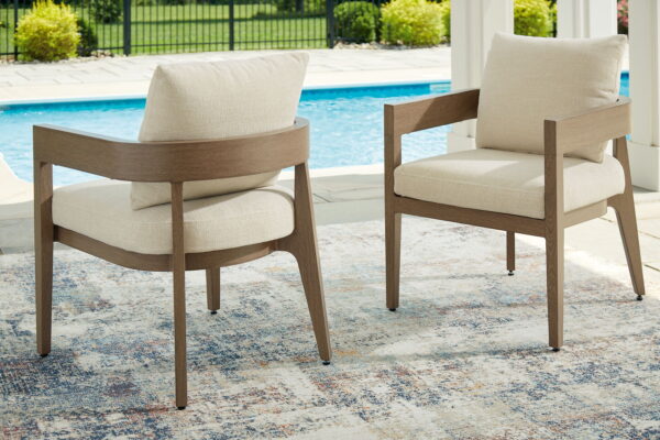 Serene Bay - Dark Brown / White - Arm Chair With Cushion (Set of 2) - Image 4