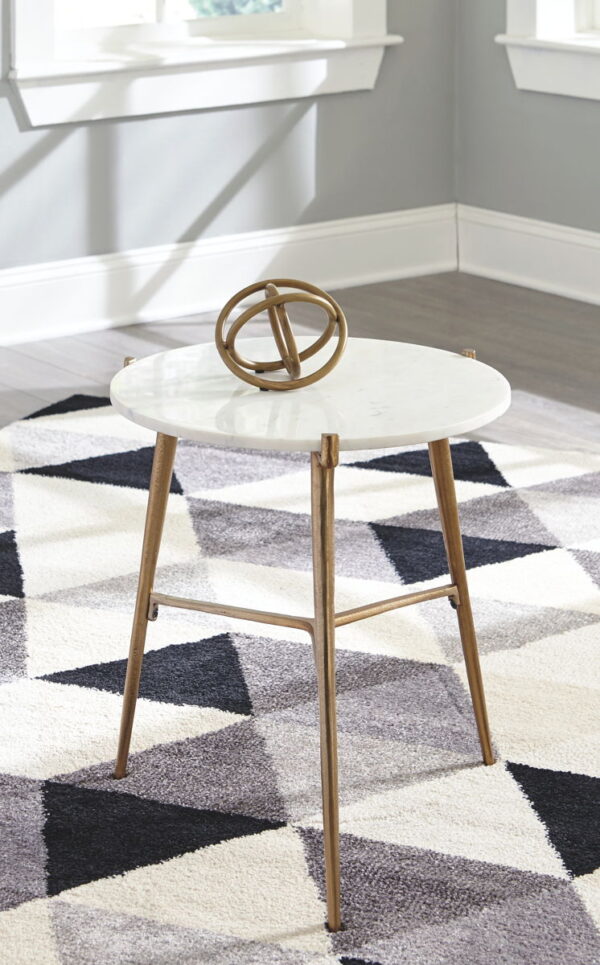 Chadton - White / Gold Finish - Accent Table - Image 2