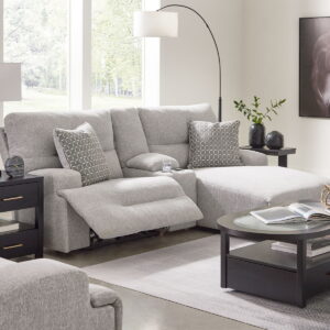 Acklen Place - Pewter - 4 Pc. - 3-Piece Power Reclining Sectional Sofa With Raf Chaise, Wide Seat Power Recliner