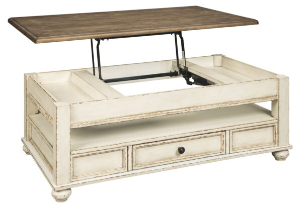 Realyn - White / Brown - Lift Top Cocktail Table - Image 4