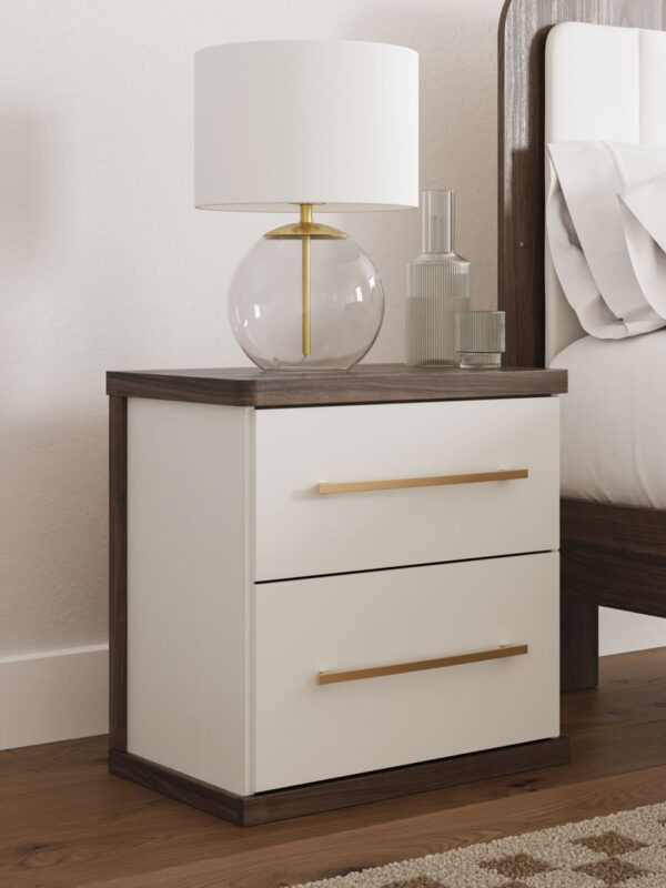 Kendanport - Brown / White - Two Drawer Night Stand - Image 4