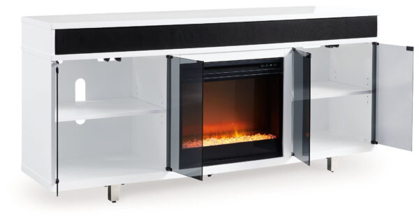 Gardoni - White / Black - 72" TV Stand With Electric Fireplace - Image 4