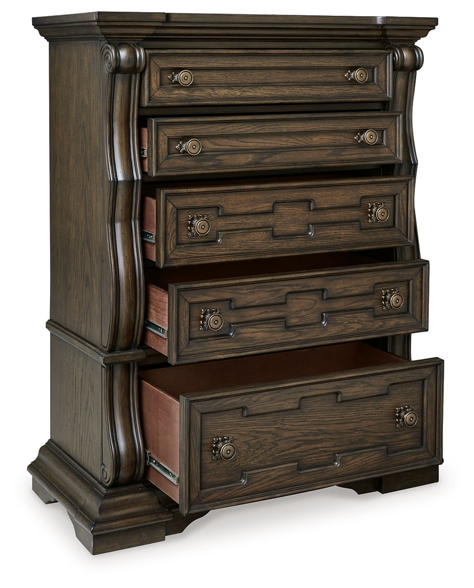 Maylee - Five Drawer Chest - Dark Brown - Image 2