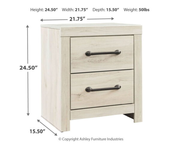 Cambeck - Whitewash - Two Drawer Night Stand - Image 2