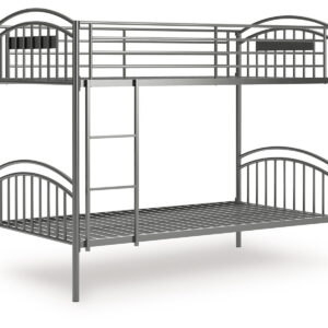 Lanceburg - Gray - Twin/Twin Bunk Bed With Ladder