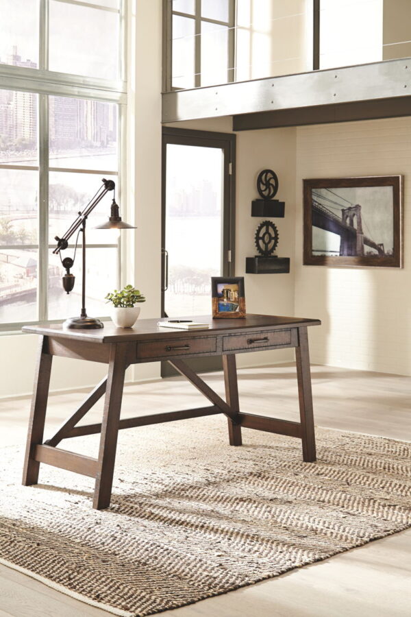 Baldridge - Rustic Brown - Home Office Large Leg Desk - Image 4