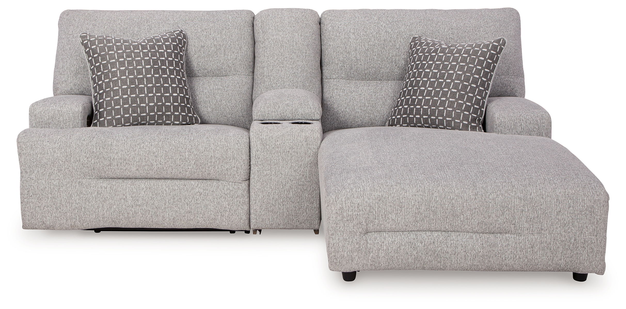 Acklen Place - 4 Pc. - 3-Piece Power Reclining Sectional Sofa With Raf Chaise, Wide Seat Power Recliner - Pewter - Image 4