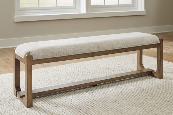 Cabalynn - Oatmeal / Light Brown - Large Uph Dining Room Bench - Image 3