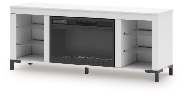 Brollevi - White - TV Stand With Fireplace - Image 3