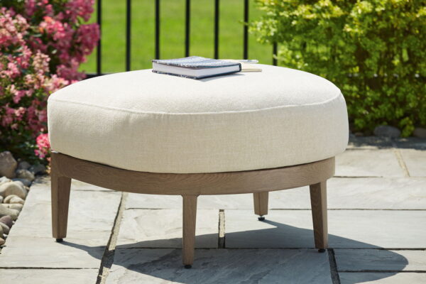 Serene Bay - Dark Brown / White - Ottoman With Cushion - Image 4