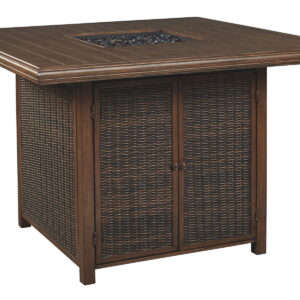 Paradise Trail - Medium Brown - Square Bar Table w/Fire Pit