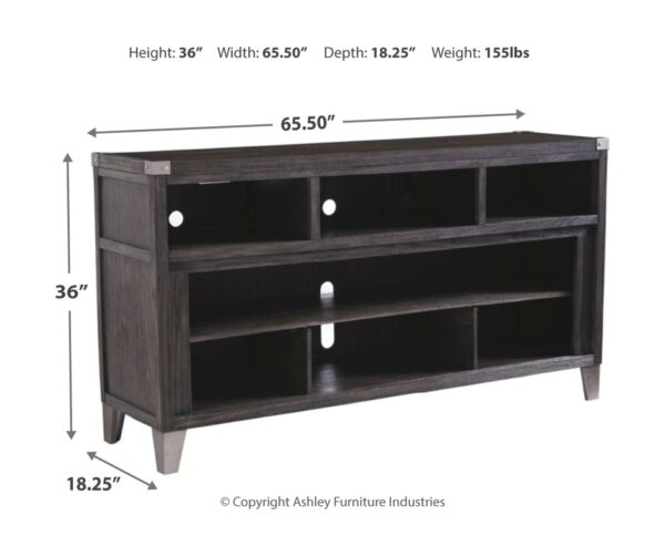 Todoe - Gray - 2 Pc. - 65" TV Stand with Wide Fireplace Insert - Image 4