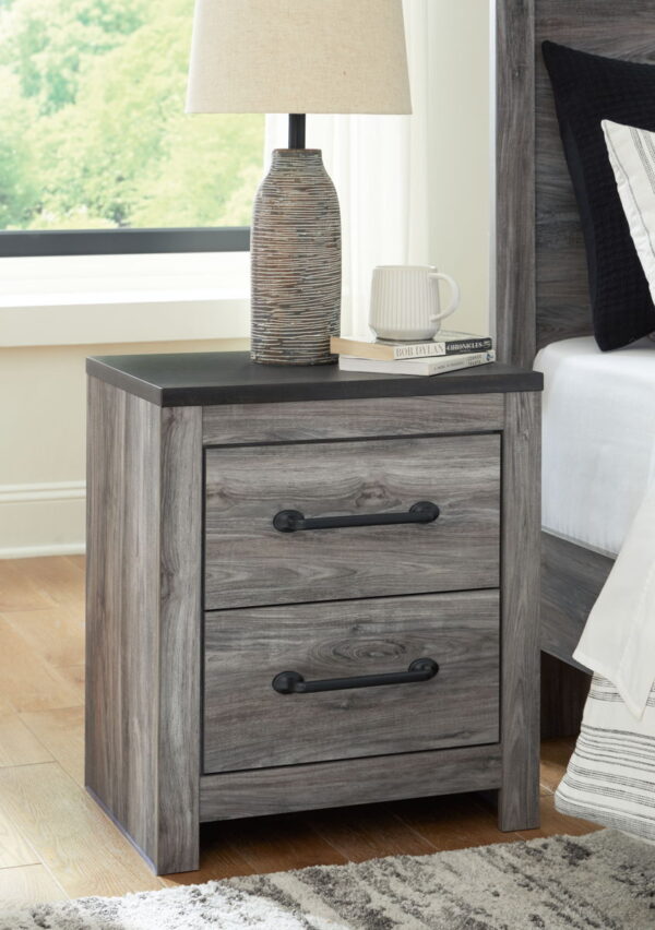 Bronyan - Dark Gray - Two Drawer Night Stand - Image 2